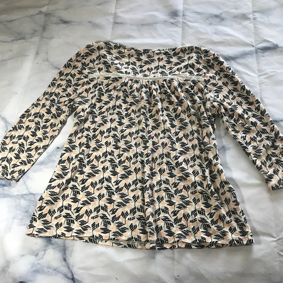 Lucky Brand Cream Linen Blend Embroidered Blouse - Picture 7 of 7